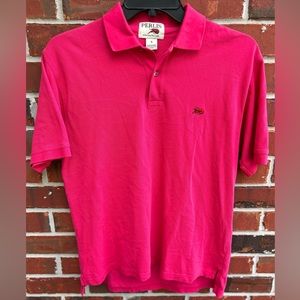 Perlis Authentic Crawfish Polo Mens Size Small Light Red New Orleans Louisiana